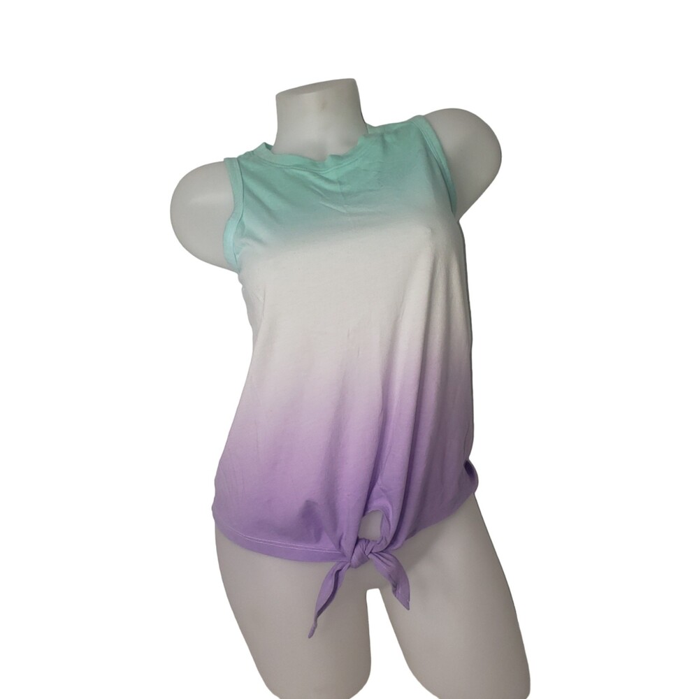 Aqua White and Purple Ombre Tank Top Size Small